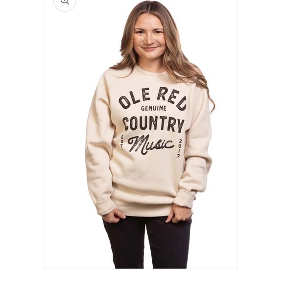 Ole Red Long Sleeve Harmon Crewneck Sweatshirt Size Large - Picture 10 of 10